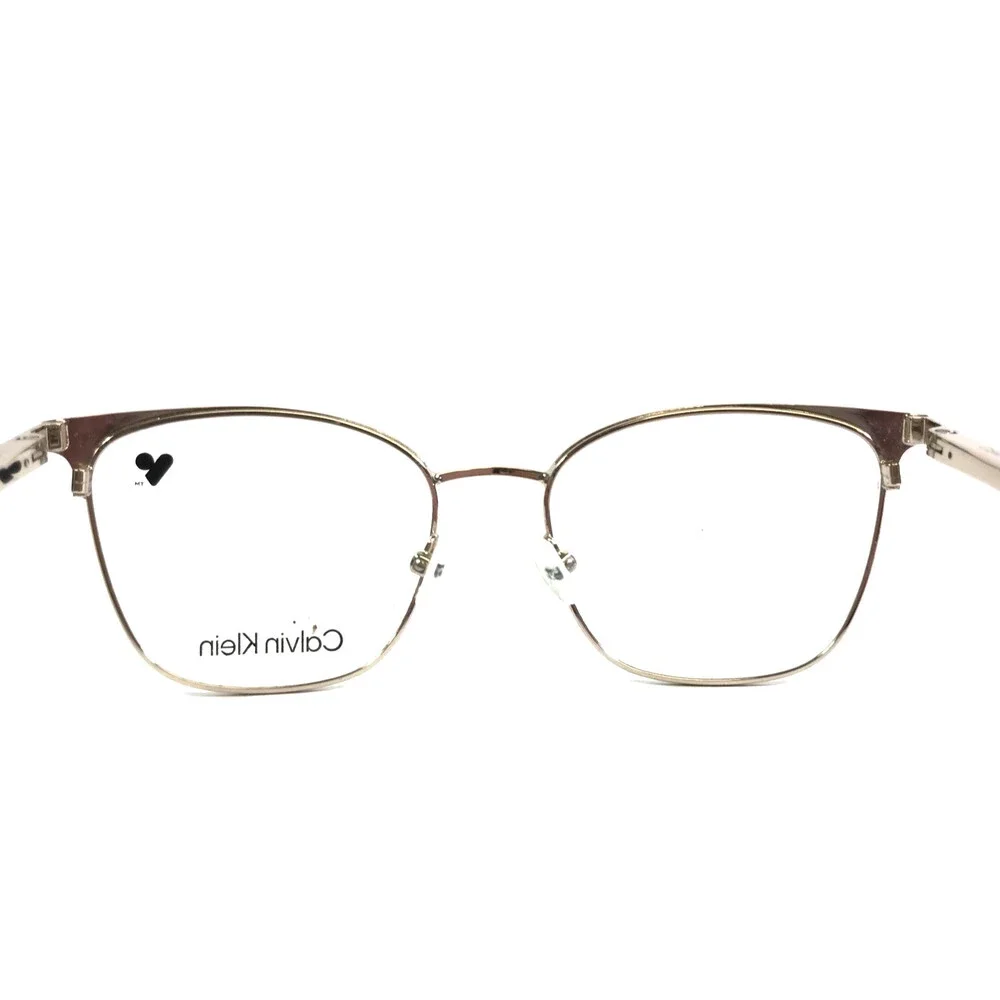 Calvin Klein Eyeglasses Frames CK25105 001 Black Gold Cat Eye Full Rim 52-18-145